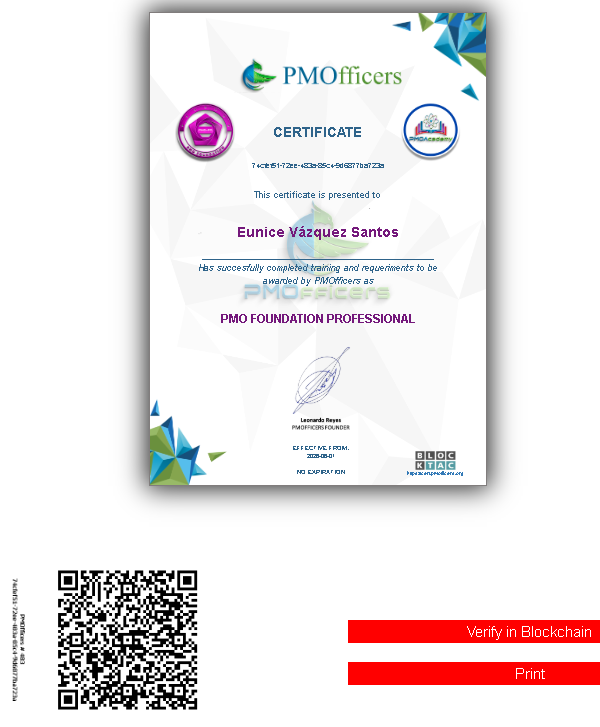 Certification example · PMO-FO